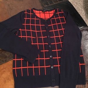 The Limited Navy And Orange Cardigan